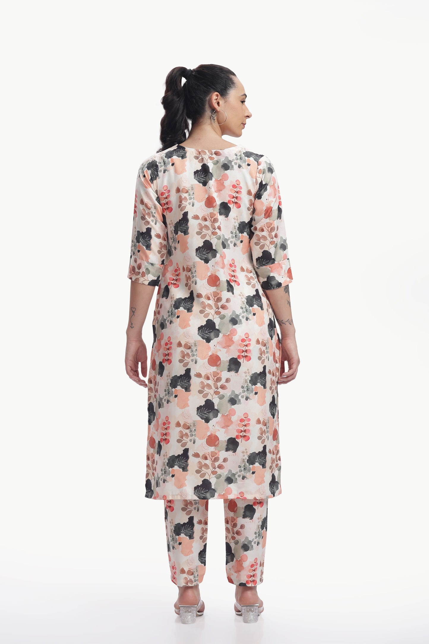 Peach Orchard Straight Kurta and Pant Set