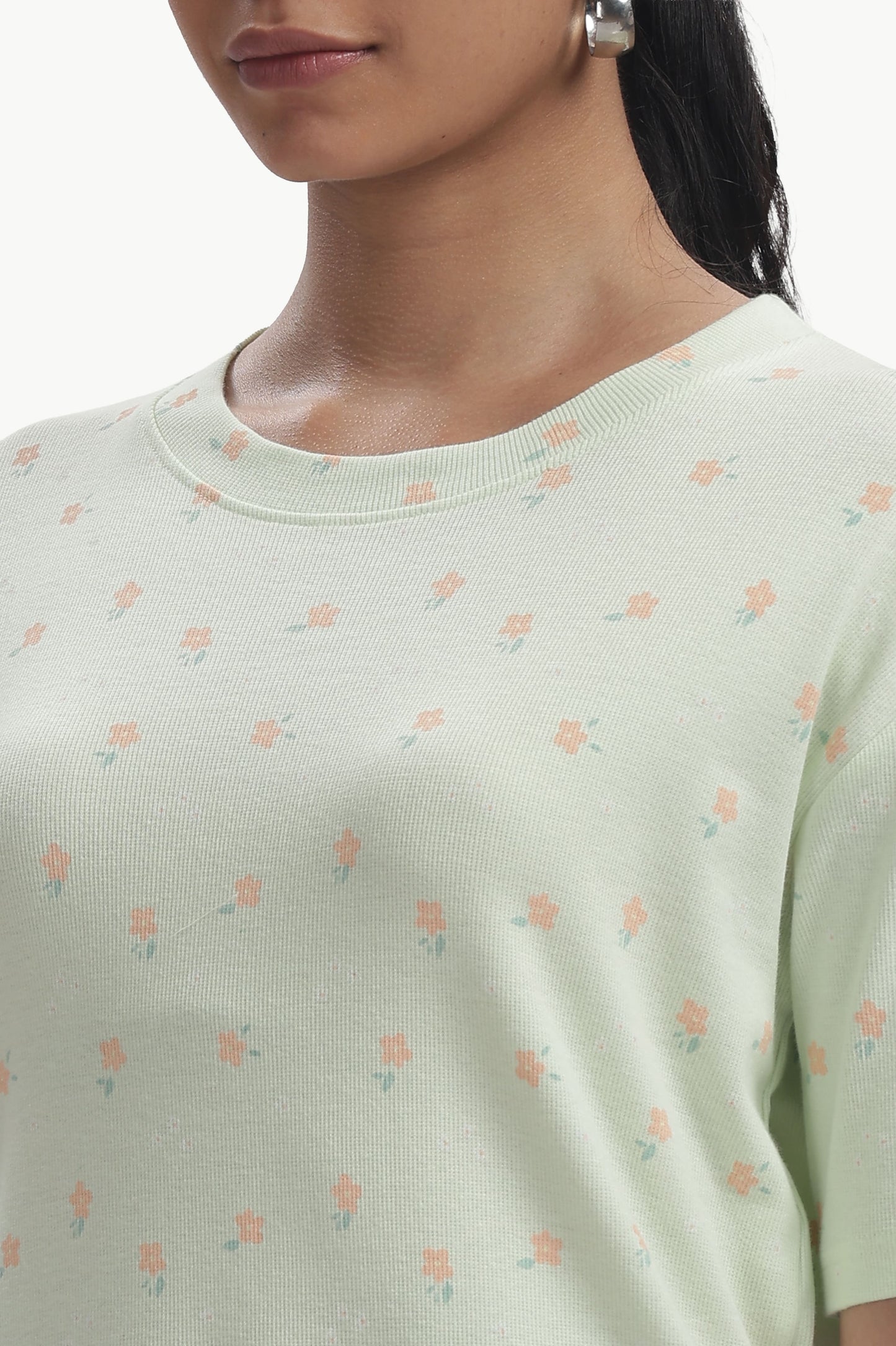 Mint Green Printed stretchable Co-ordset