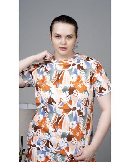 Multicolored Floral Stretchable Co-Ordset