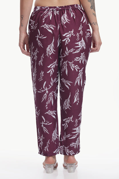 Maroon Muse Cotton Botanical Floral Printed Kurtaset