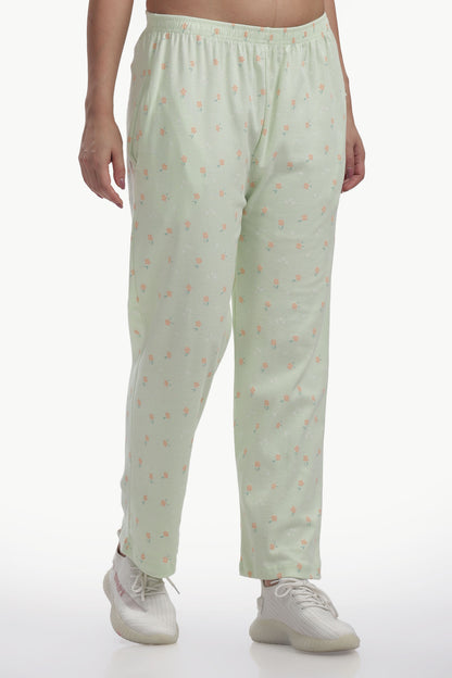 Mint Green Printed stretchable Co-ordset