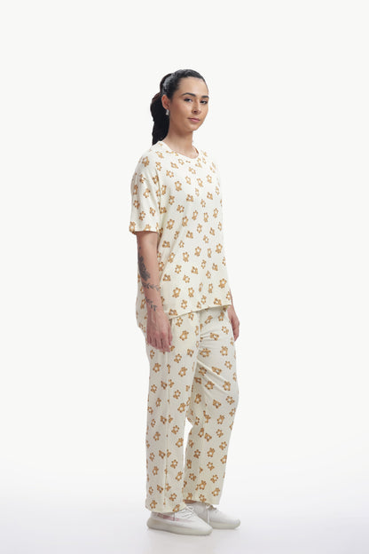 cartoon print stretchable co-ordset