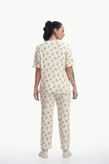 cartoon print stretchable co-ordset