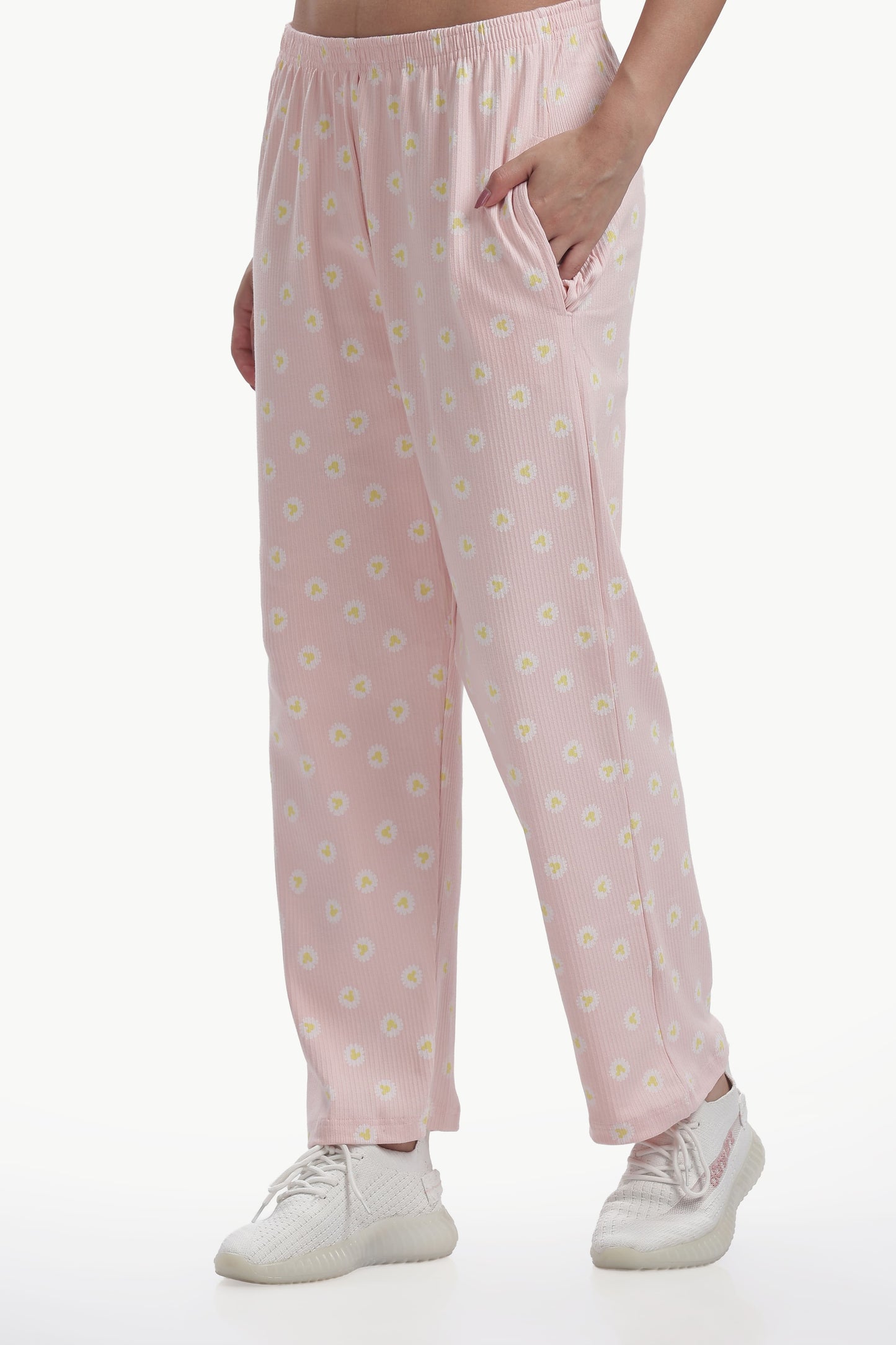 Baby pink Floral stretchable Co-ordset