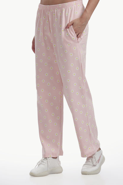 Baby pink Floral stretchable Co-ordset