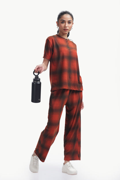 Scarlet Check print Co-ordset