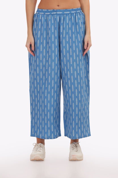 Blue Ikat Printed punjabi Co-ord Set