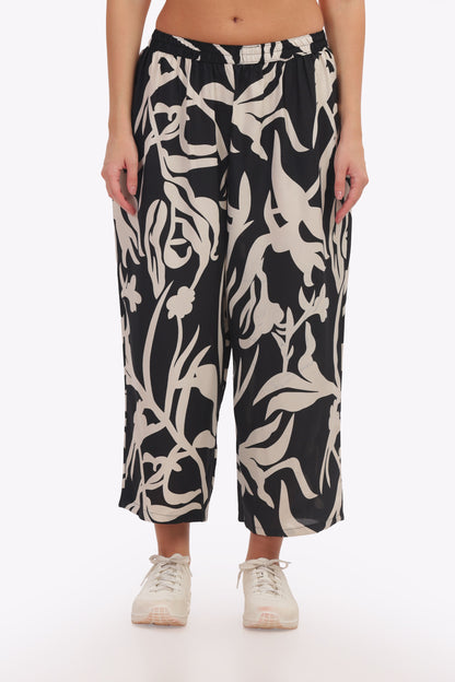 black and white abstract print punjabi co-ordset