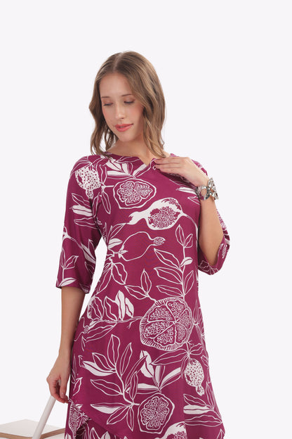 Maroon Pomegranate punjabi Co-ordset