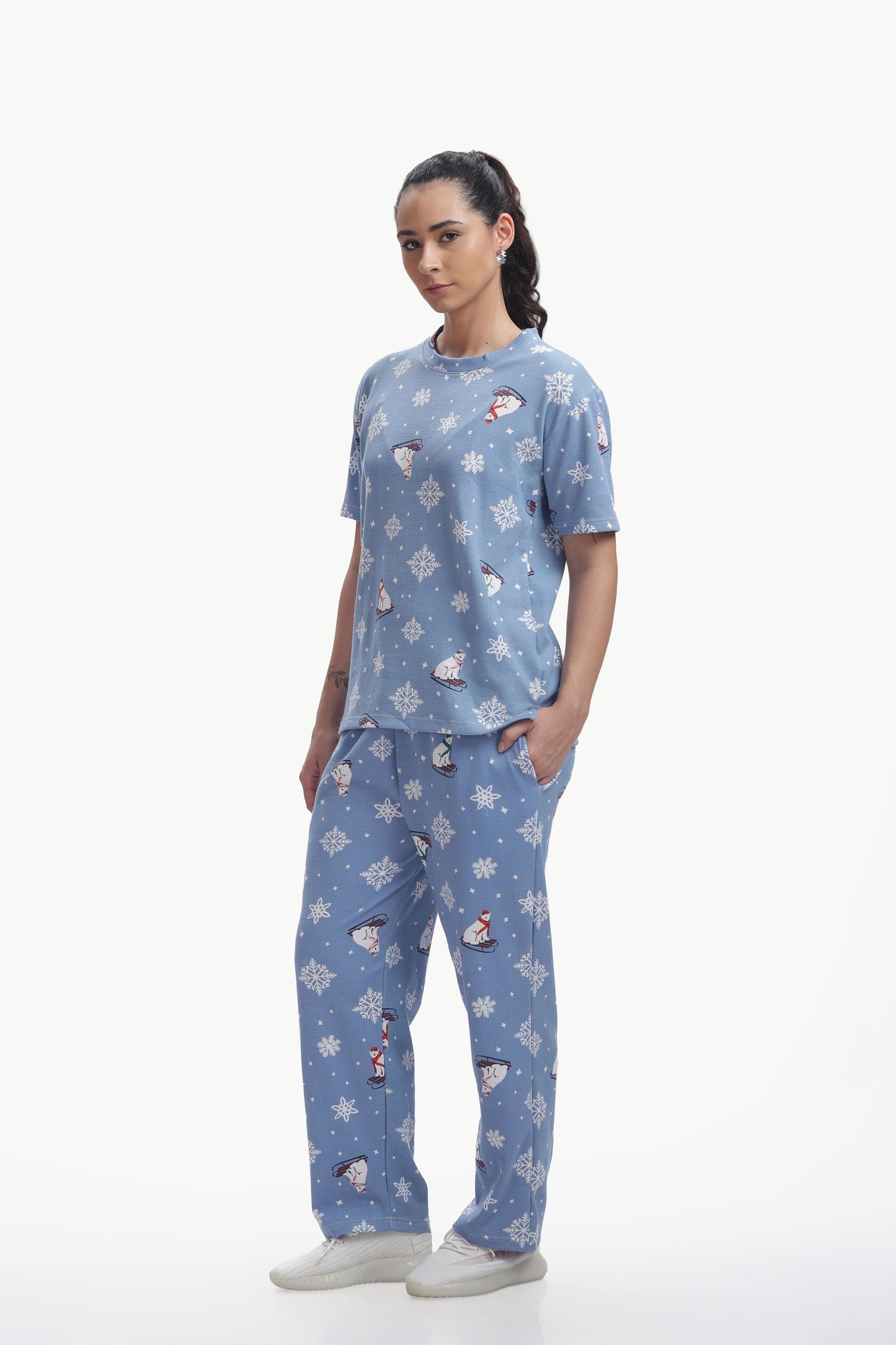 Cute winter print Stretchable co-ordset