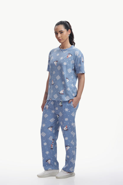 Cute winter print Stretchable co-ordset