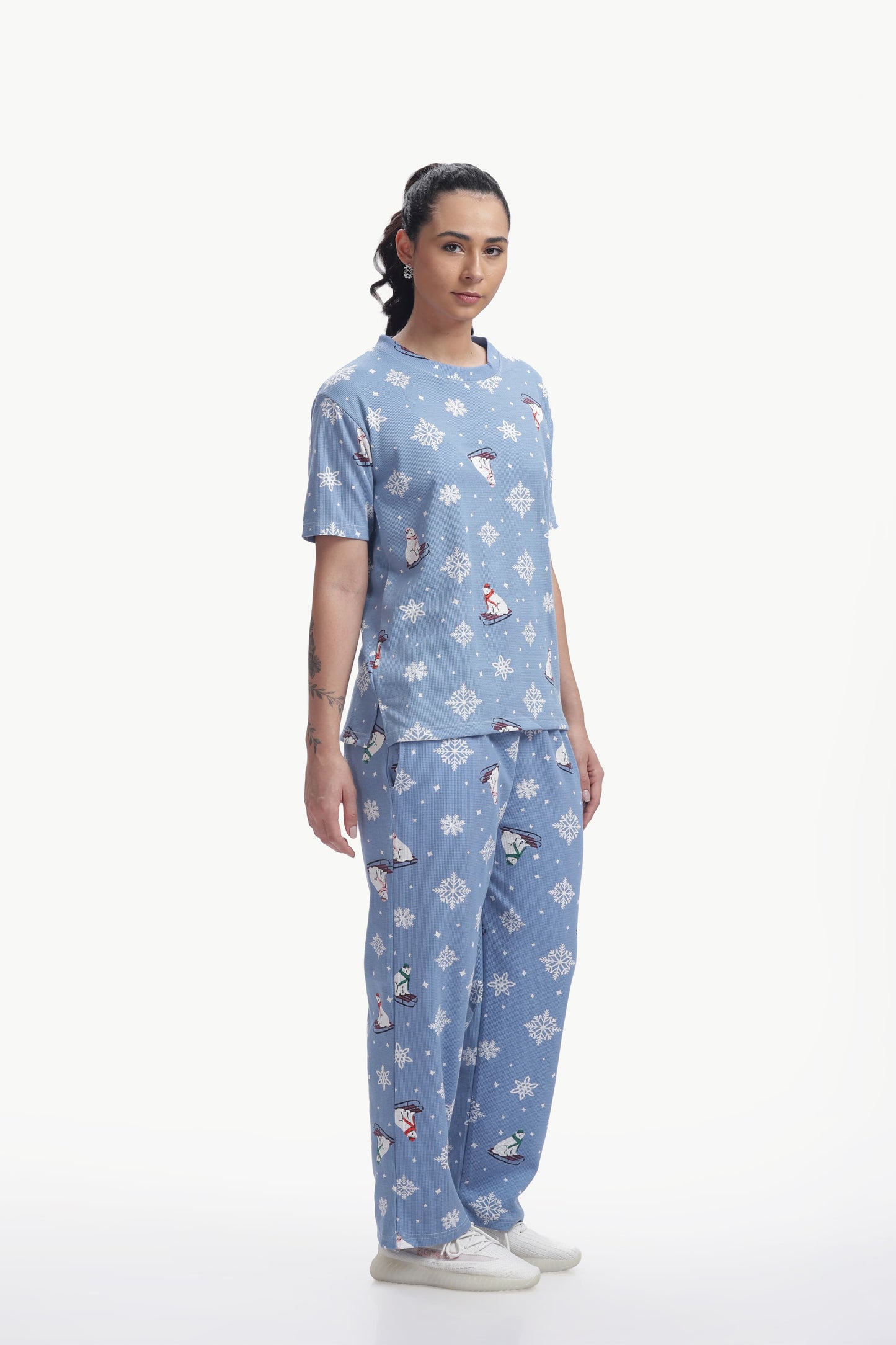 Cute winter print Stretchable co-ordset