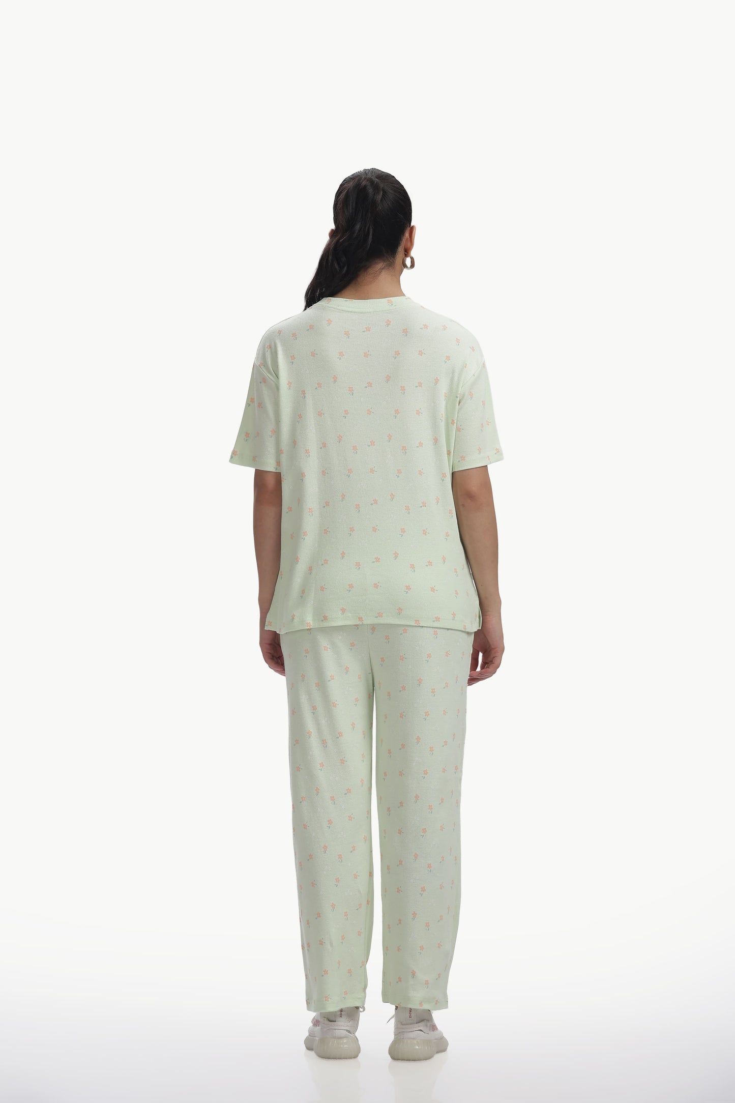 Mint Green Printed stretchable Co-ordset