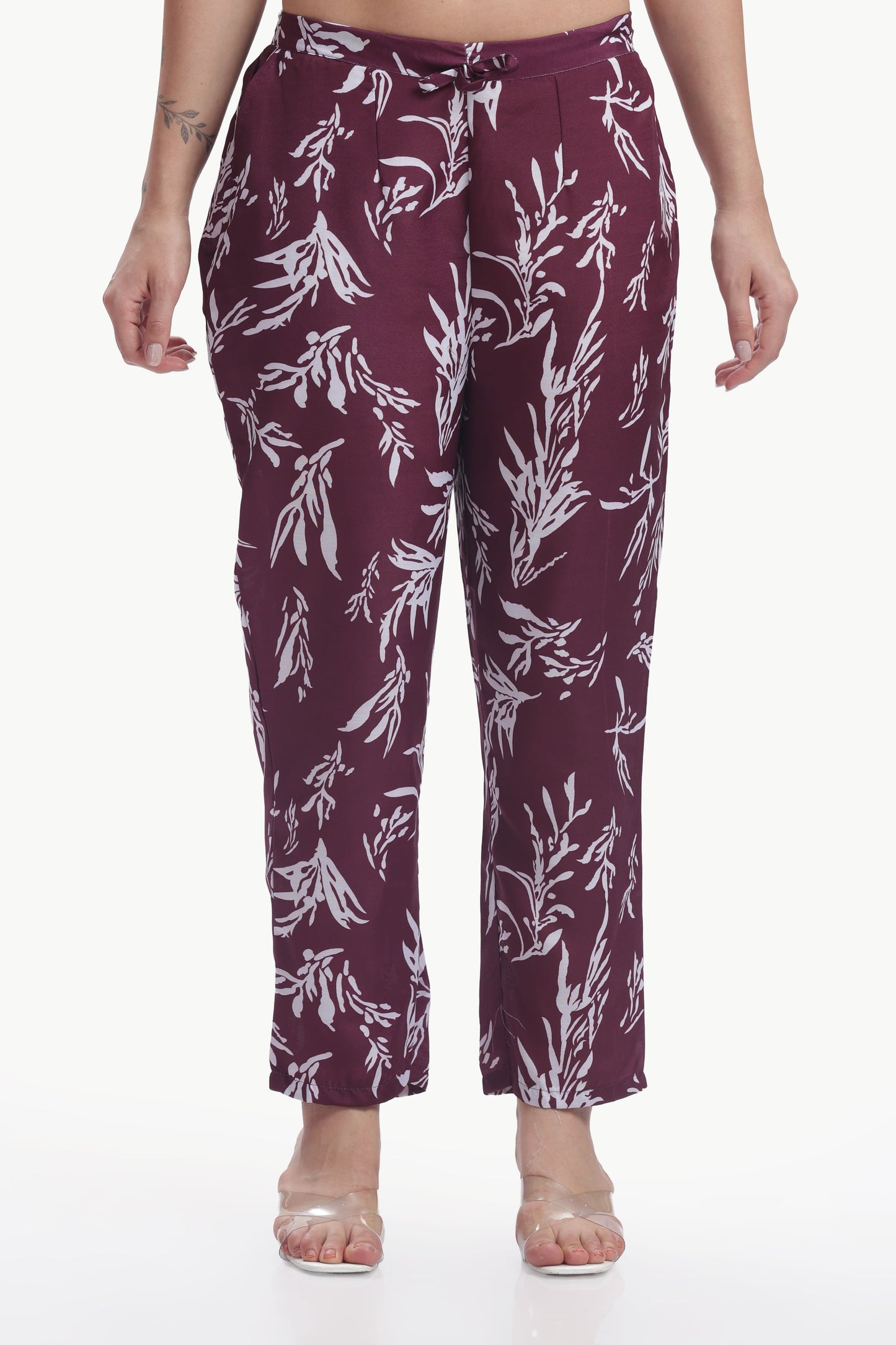 Maroon Muse Cotton Botanical Floral Printed Kurtaset