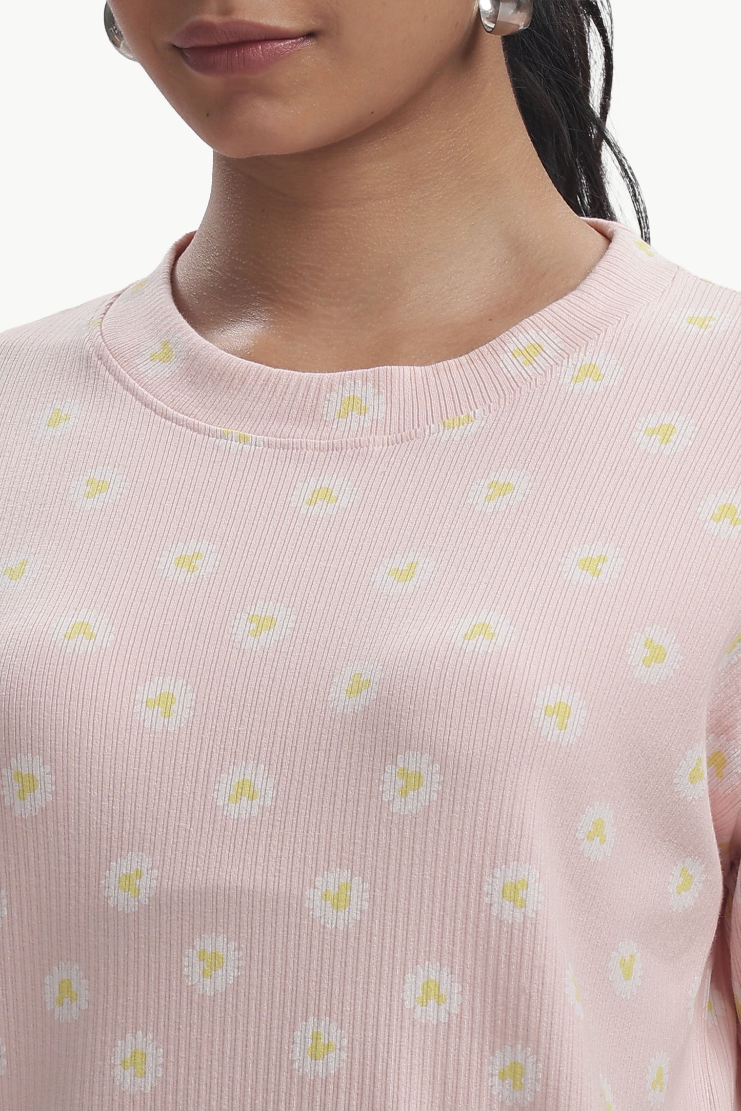 Baby pink Floral stretchable Co-ordset