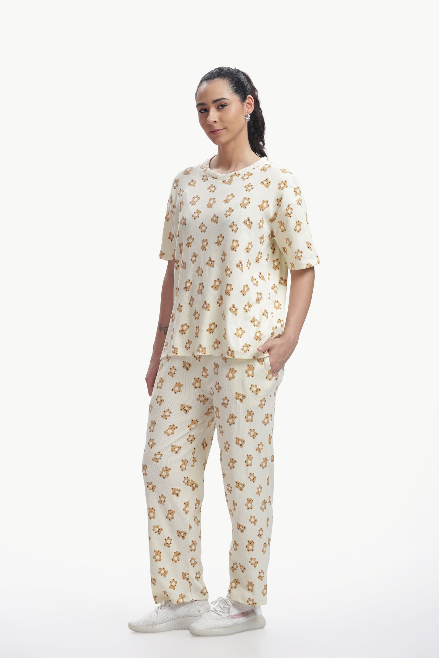 cartoon print stretchable co-ordset