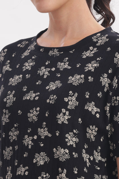 Midnight Bloom stretchable co-ordset