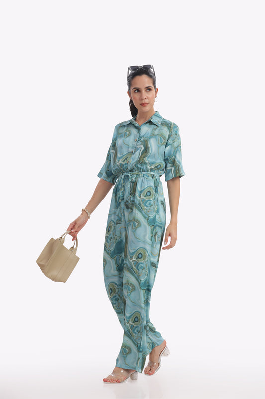 Marble print jumpsuit