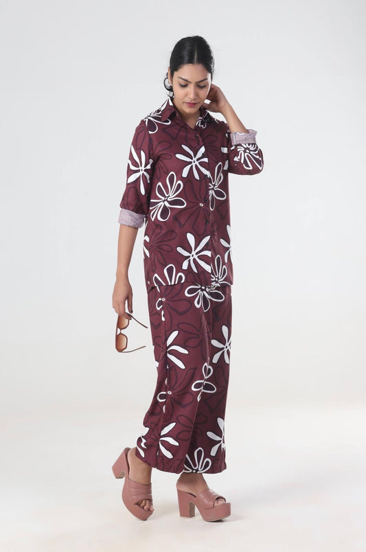 Floral - Fusion Brown Pajama set