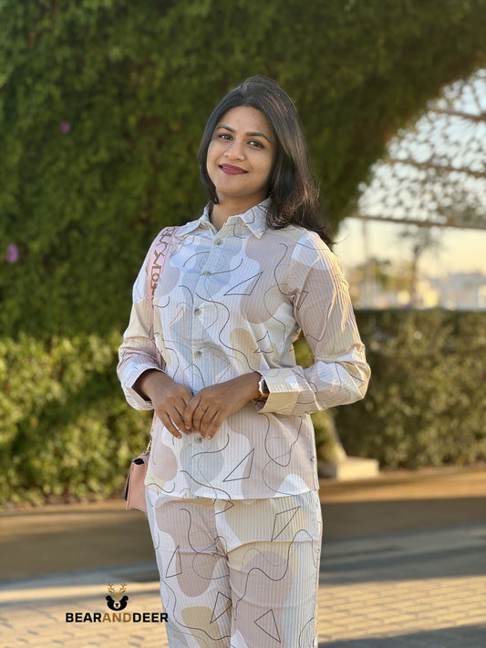 Frenchy Striped & Geometric Print Co-Ord Set