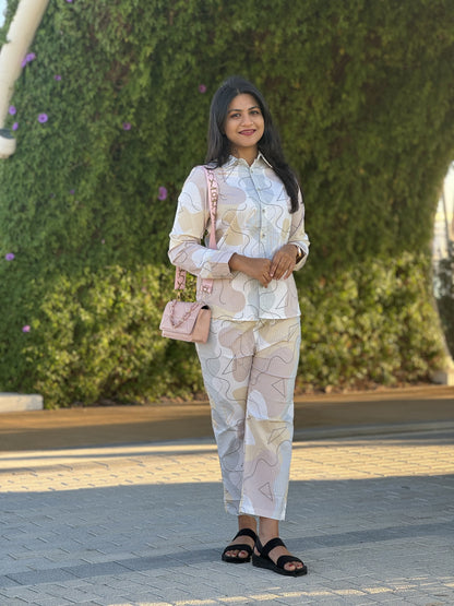 Frenchy Striped & Geometric Print Co-Ord Set