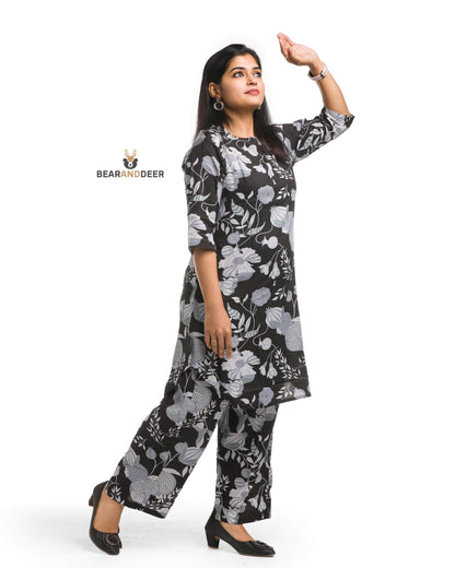 Ohio Floral & Botanical Design Punjabi Co-ordset