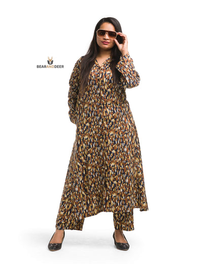Abstract animal print Full Sleeve Pyjamaset