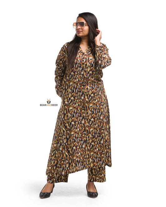 Abstract animal print Full Sleeve Pyjamaset
