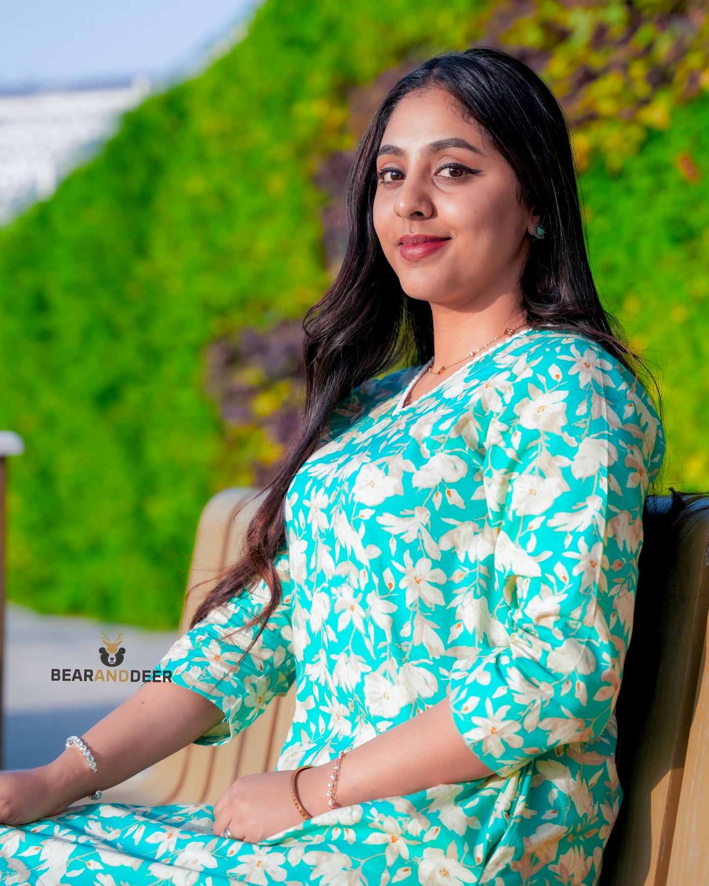 Rajasthani Cotton Mint Floral Pyjama Set