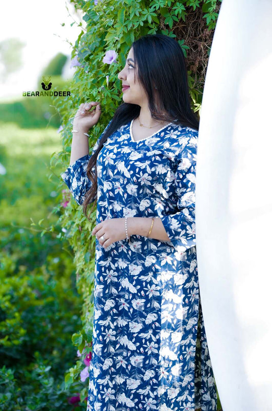 Rajastani Cotton Cornflower Pyjama set