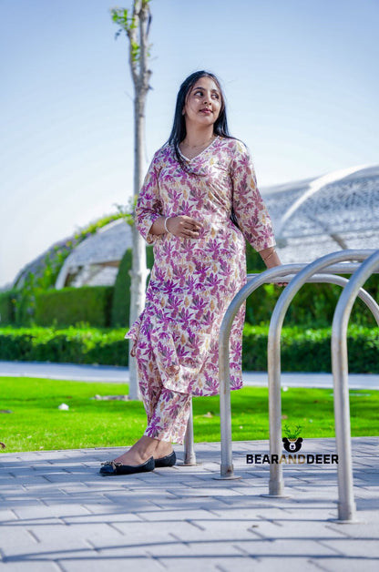 Rajasthani Cotton Ash Pink Pyjama set