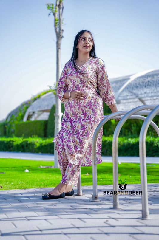 Rajasthani Cotton Ash Pink Pyjama set
