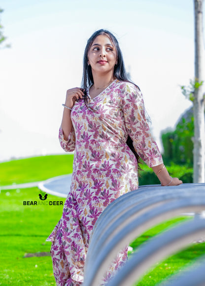 Rajasthani Cotton Ash Pink Pyjama set