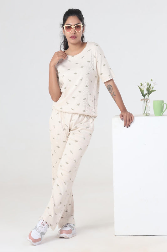 White Animal Pattern Co-Ordset