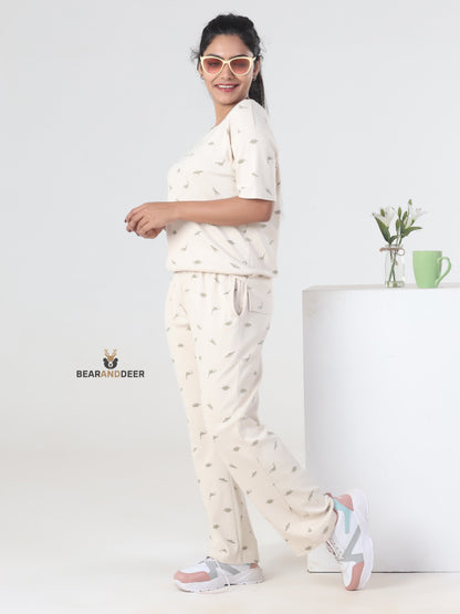 White Animal Pattern Co-Ordset