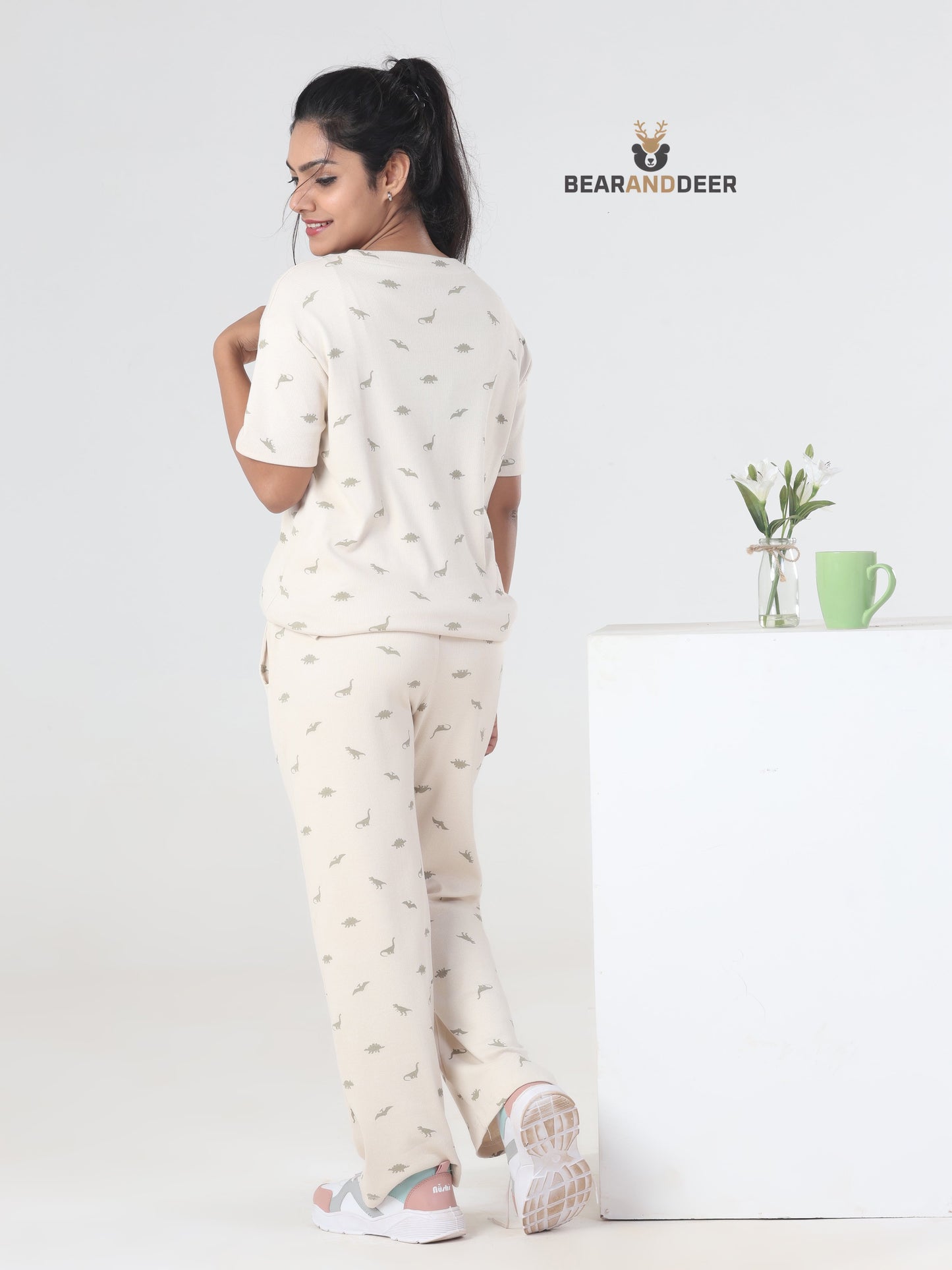 White Animal Pattern Co-Ordset
