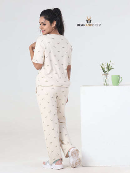 White Animal Pattern Co-Ordset