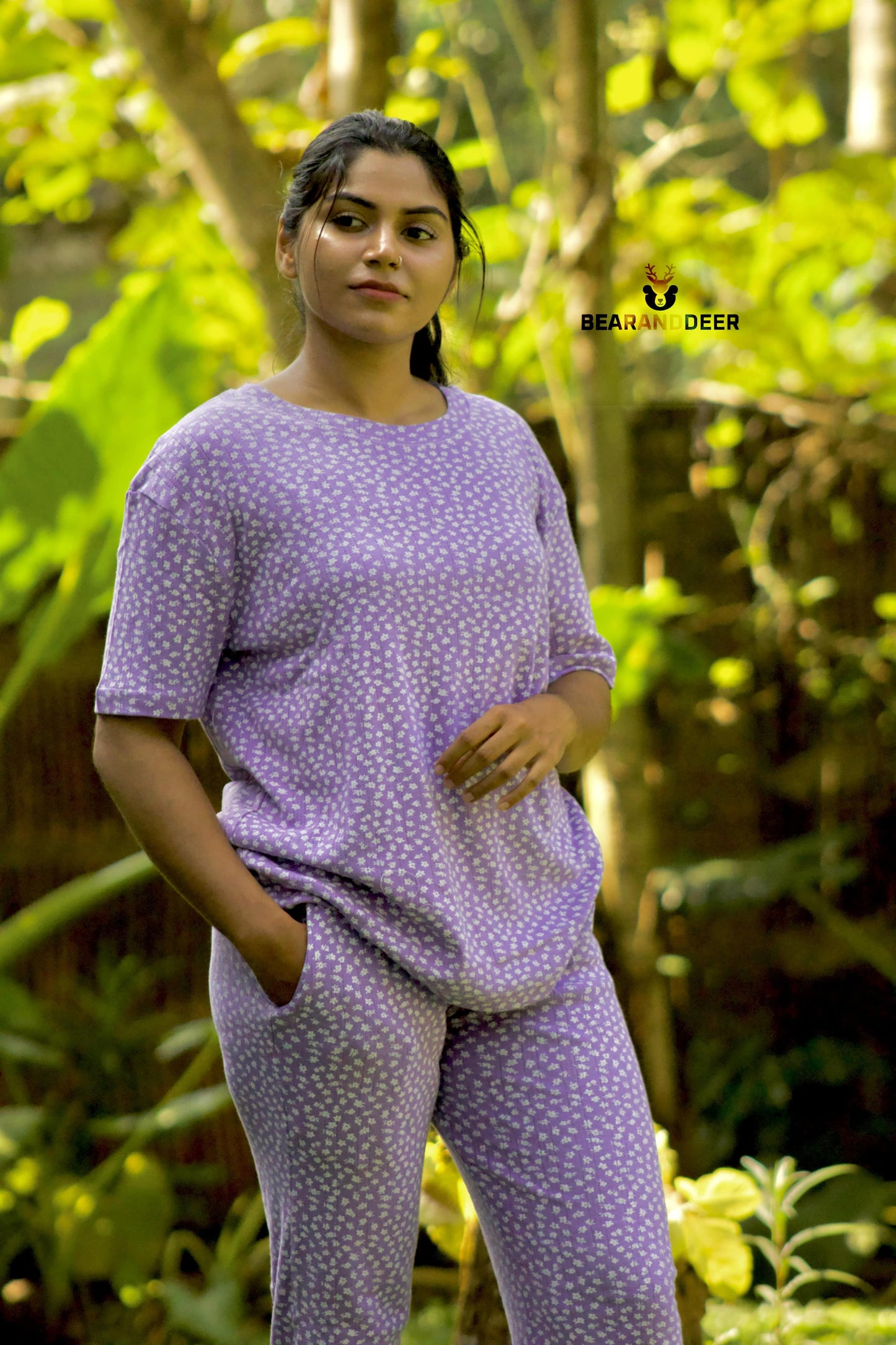 Lavender Jersey Stripes Co-Ordset
